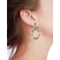 Preview: KMO Earstud Cora Snakskin leather aprico, nude, green accent kamelitte cream, style model