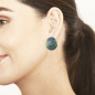 Preview: KMO-Ohrstecker, Cami, Schlangenleder gruen, lackiert mit Kamelite in green, style