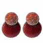 Preview: KMO Earstuds Layla Snakeskin leather bronze accent camelite gold-bronze, front
