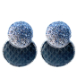 Preview: KMO Earstuds Layla Snakeskin leather grey accent camelite silver, front
