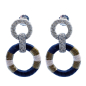 Preview: KMO Earstud France silk black, Snakskin leather gold-beige, accent camelite, front