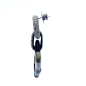 Preview: KMO Earstud France silk black, Snakskin leather gold-beige, accent camelite, side
