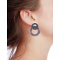 Preview: KMO, earrings, Martha, gold silk, silver powder, glitter, brown-gold, style