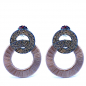 Preview: KMO, earrings, Martha, gold silk, silver powder, glitter, brown-gold,
