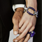 Preview: Kmo ring Cassandre violett, mit facettiertem großem Kristall, front