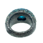 Preview: KMO ring Madonna silber, cabochon, grün, Kamelite grün, Rückansicht