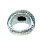 Preview: KMO ring silber, cabochon, schwarz-silver, von innen