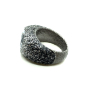 Preview: KMO ring silber, cabochon,  schwarz-silver