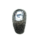 Preview: KMO ring silber, cabochon, schwarz-silver, top