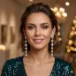 Preview: KMO; Ohrstecker mit 7 Kugeln in glitzernden cream, style1