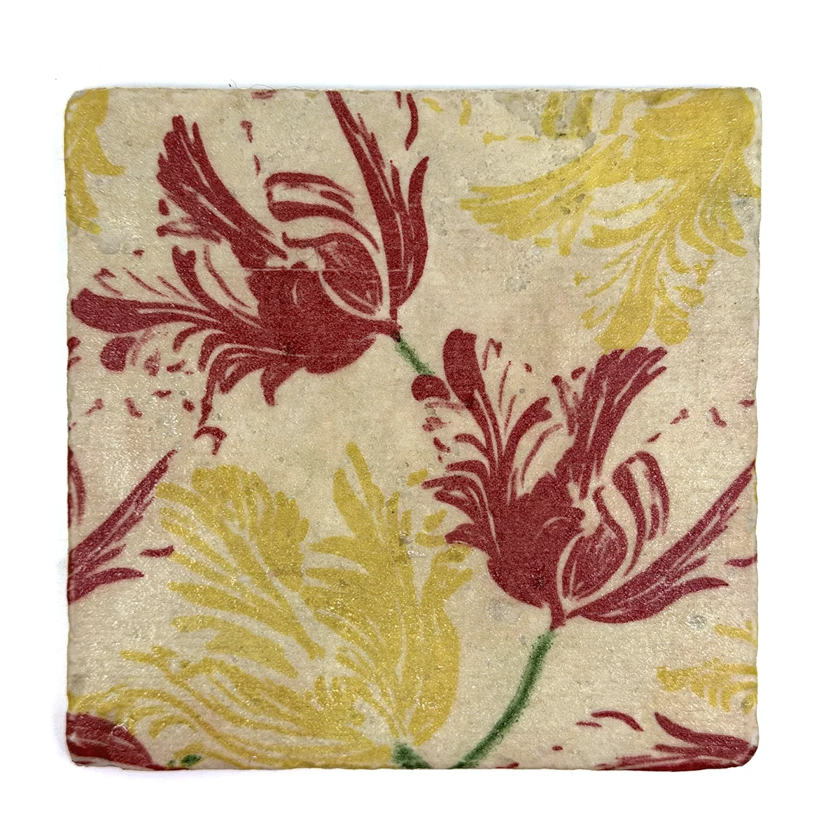 Preview: Travertin Untersetzer Tulipe 15 x 15 cm von Trixi Gronau