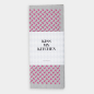 Preview: Kiss my kitchen Schwammtuch grau bedruckt mit Pali Motiv in pink