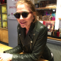 Preview: Komono Renee Sonnenbrille bicolor grün-orange, blaue Gläser, Style Schyia