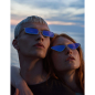 Preview: Komono Sonnenbrille Gigi silber, rauchgrau getönte Gläser, dreieckig, Style