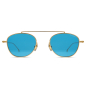Preview: Komono Sonnenbrille Olivia schwarzer Edelstahl Rahmen, rauchgrau getönte Gläser, cat-Eye, Front