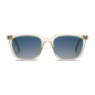 Preview: Komono  Sonnenbrille Jay Blue Sands, Gestell transparent, Gläser hellblau bis gelb getönte Gläser, Frontansicht