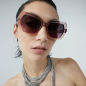 Preview: Komono Sonnenbrille Poly Blush pink, dunkelblau bis rot getönte Gläser, Style