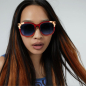 Preview: Komono Sunglasses Sienna burgundy coral, lens solid blue, style