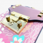 Preview: Mini Tasche Sakari Leder rosa, Nieten gold, Goldkette, Verschluß detail