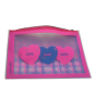 Preview: Lightree Pouch 3 Hearts, neon pink und blau, Zipp Verschluss, offen