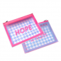 Preview: Lightree Pouch Hope, neon pink, Hahnentrittmuster blau, Zipp Verschluss