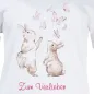 Preview: Louis&Louisa, Oversize Nachthemd, Druck Hasen zum Verlieben, weiss-pink, detail