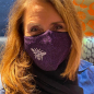 Preview: Mund-Nasen-Maske, Lurex Purple, Applikation Straßfliege, style Model