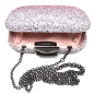 Preview: Box Clutch Glow, Glitter, pink verlaufend, offen