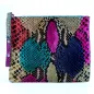 Preview: Clutch, Diane Schlangenleder multicolore frontlber mit Clipbügel