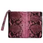 Preview: Natacha Clutch DIANE Schlangenleder rosa, Frontansicht, Trixi Gronau
