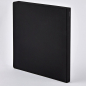 Preview: Nuuna •  Sketchbook Square Bang, XL black, buckrams soft cover, silk screen printing black, black coloured edges, back