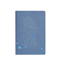 Preview: Nuuna, Notizbuch, Flex-Cover aus recyceltem Denim, Seiten minidots, Print Sublime, Hologram Effekt blau, front