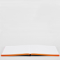 Preview: Nuuna, Notizbuch, Burn Flex-Cover aus recyceltem Leder Seiten minidots, Print pink -orange verlaufend flachliegend