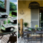 Preview: Paviot, Serviette, Natural Garden beddruckt mit grünen Blättern, style