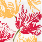 Preview: Paviot, Serviette, Tulipe, Tulpen, rot, gelb bedruckt ,front