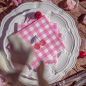 Preview: Paviot, Napkin, Fleur Rose Pop, pink red, green printed, style