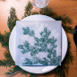 Preview: Paviot napkin frosted branch, branche givree white-silver-green, style