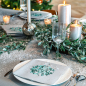 Preview: Paviot weiße Servietten bedruckt mit Winterperlen in silber, grün, style