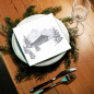Preview: Paviot napkin Refuge, print grey Mountain hut, style , detail