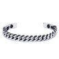 Preview: Pig& Hen, bangle, Navarch Curb 7mm, navy | silver, front