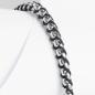 Preview: Pig& Hen, bracelet Catena Venetian, navy-silver, braided nylon, closure button, front, navy | silver, detail