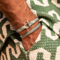 Preview: Pig&Hen, Vicious Vik Armband mit Schackelverschluss, geflochtenes Nylon, atlas green cream/silver, style
