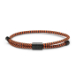 Preview: Pig& Hen, bracelet Little Lewis navy marble orange, braided nylon, closure shackle, front, black-black