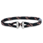 Preview: Pig & Hen Armband Icy Ike mit Schackelverschluss,  navy-pink geflochtenes Nylon