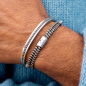 Preview: Pig&Hen, Armband Little Lewis, Segeltau navy -sand, Verschluß silber, style