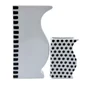 Preview: Reichenbach ASTA and ASTI porcelain design vases in contrasting sizes and graphic black and white patterns