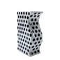 Preview: Reichenbach ASTI black and white dotted porcelain vase showing its sculptural curved side