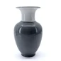 Preview: Reichenbach Porzellanvase EVA M COLOUR I Grau mit weißem ausgestelltem Hals, Design Gerd Sommerlade