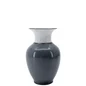 Preview: Reichenbach Porzellan Vase EVA S COLOUR I Grau mit weißem ausgestelltem Hals, Design Gerd Sommerlade