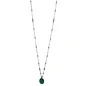 Preview: Sharing Bijoux Tibet Halskette Green Onyx in ganzer Länge von ca. 77 cm